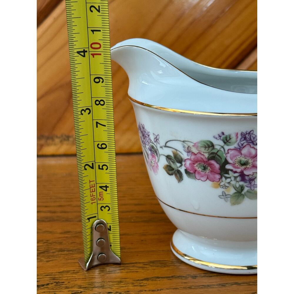Vintage Noritake Roselane 5147 Creamer Floral Gold Trim Japan Porcelain Creamer - Picture 7 of 9